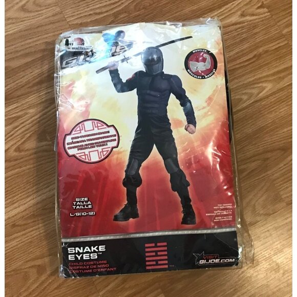 Snake Eyes Child Costume Size L Hasbro Muscle Padded Body Suit ONLY Halloween - Picture 1 of 7